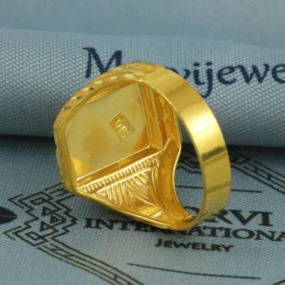 Carved 22k Yellow Gold Ring Handmade Jewelry, K5919