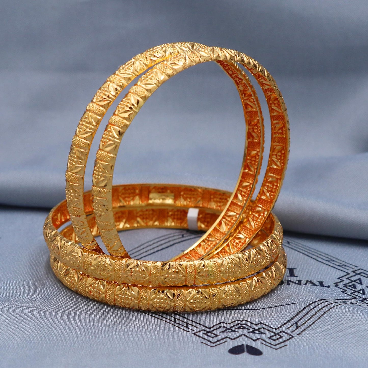 22k Gold Bangles Indian Handmade lightweight wax filled, Traditional Vintage ethnic Jewelry, Bangle Bracelet pair Wedding Jewelry, K5819