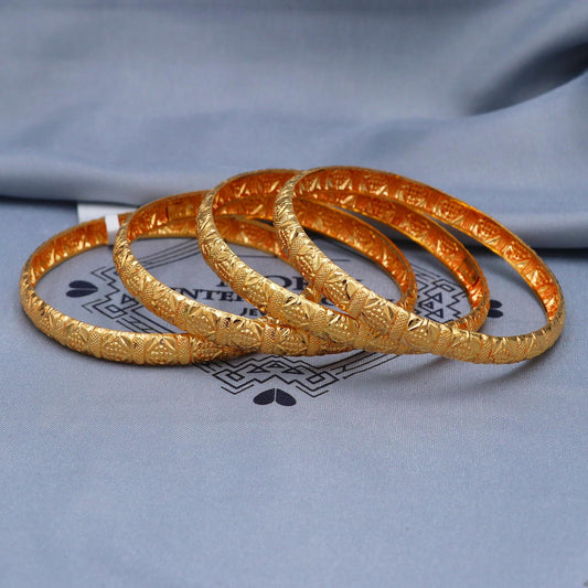22k Gold Bangles Indian Handmade lightweight wax filled, Traditional Vintage ethnic Jewelry, Bangle Bracelet pair Wedding Jewelry, K5819