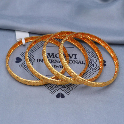 22k Gold Bangles Indian Handmade lightweight wax filled, Traditional Vintage ethnic Jewelry, Bangle Bracelet pair Wedding Jewelry, K5819