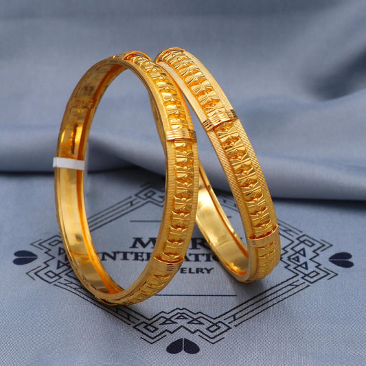 Solid Real 22k Gold Bangles Indian Handmade, Traditional Vintage ethnic Jewelry, Bangle Bracelet pair Wedding Jewelry, K5820