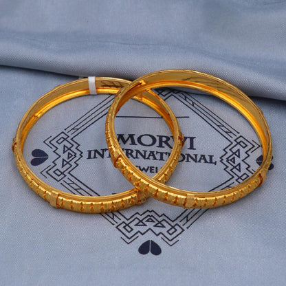 Solid Real 22k Gold Bangles Indian Handmade, Traditional Vintage ethnic Jewelry, Bangle Bracelet pair Wedding Jewelry, K5820