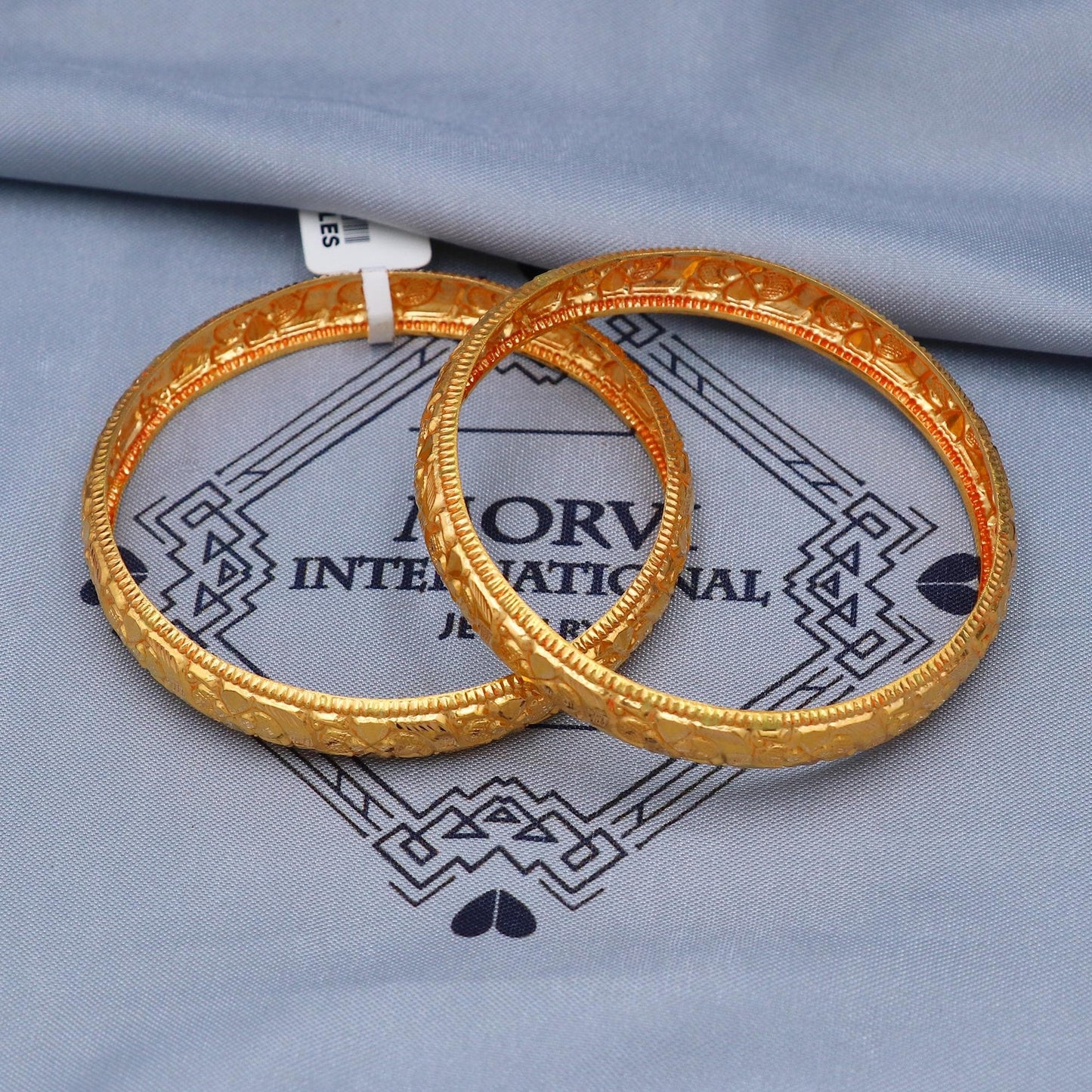 22k Gold Bangles Indian Handmade lightweight wax filled, Traditional Vintage ethnic Jewelry, Bangle Bracelet pair Wedding Jewelry, K5821