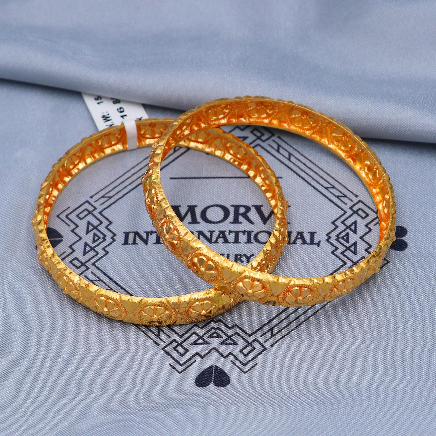 22k Gold Bangles Indian Handmade lightweight wax filled, Traditional Vintage ethnic Jewelry, Bangle Bracelet pair Wedding Jewelry, K5822