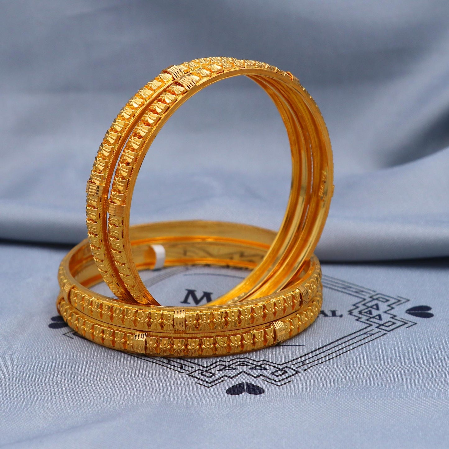 Solid Real 22k Gold Bangles Indian Handmade, Traditional Vintage ethnic Jewelry, Bangle Bracelet pair Wedding Jewelry, K5823