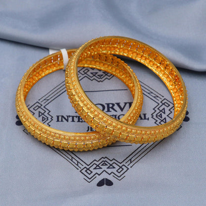 Solid Real 22k Gold Bangles Indian Handmade, Traditional Vintage ethnic Jewelry, Bangle Bracelet pair Wedding Jewelry, inner wax, K5827