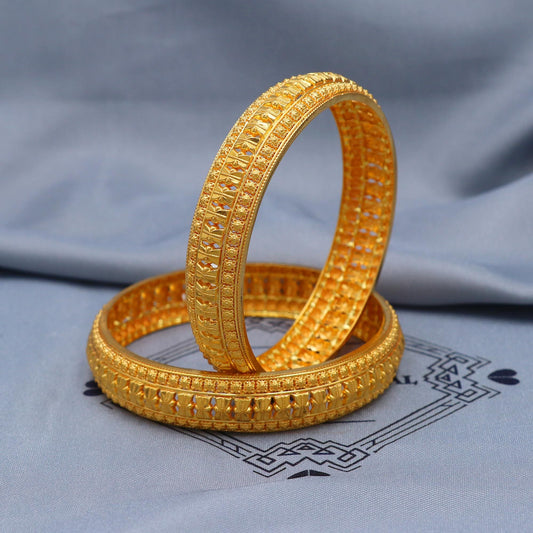 Solid Real 22k Gold Bangles Indian Handmade, Traditional Vintage ethnic Jewelry, Bangle Bracelet pair Wedding Jewelry, inner wax, K5827