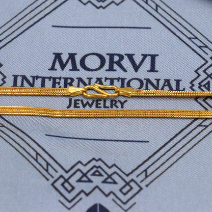 Handmade 22k Solid Real Yellow Gold Chain Necklace Jewelry, 22k gold Box chain, pure gold necklace Indian gold chain necklace, K5832