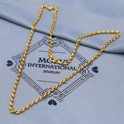 jewelry solid 22k gold handmade chain necklace handmade jewelry, K5834