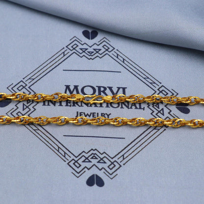 Solid 22k Gold Handmade rope Chain Necklace Handmade Jewelry, K5835