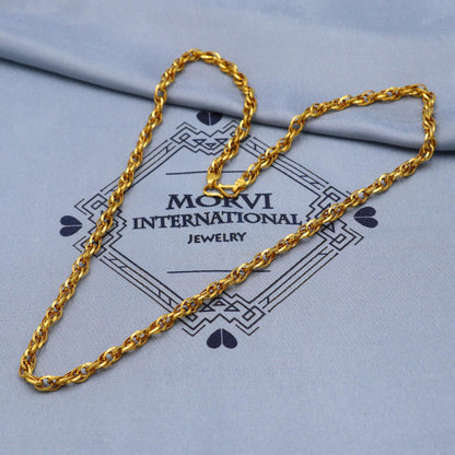 Solid 22k Gold Handmade rope Chain Necklace Handmade Jewelry, K5835