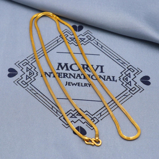 solid real 22k gold handmade Box link chain necklace handmade jewelry, K5836