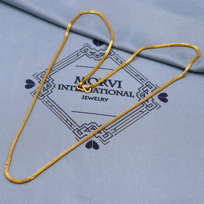 solid real 22k gold handmade Box link chain necklace handmade jewelry, K5836