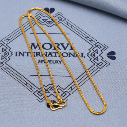 solid real 22k gold handmade Box Chain necklace handmade jewelry, 18.25 inches gold chain, 1.25 mm gold chain, K5840