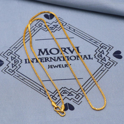 Pure Gold Necklace Chain in Solid 22k Yellow Gold, Handmade Chain Jewelry, curb Style Chain,  all size available