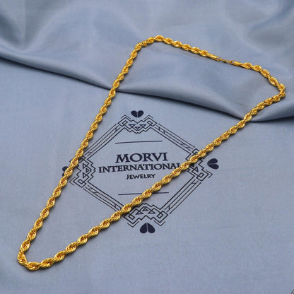 Solid 22k gold Rope Chain Handmade Necklace Jewelry, 22 inches gold chain, 4.5 mm gold chain, K5858