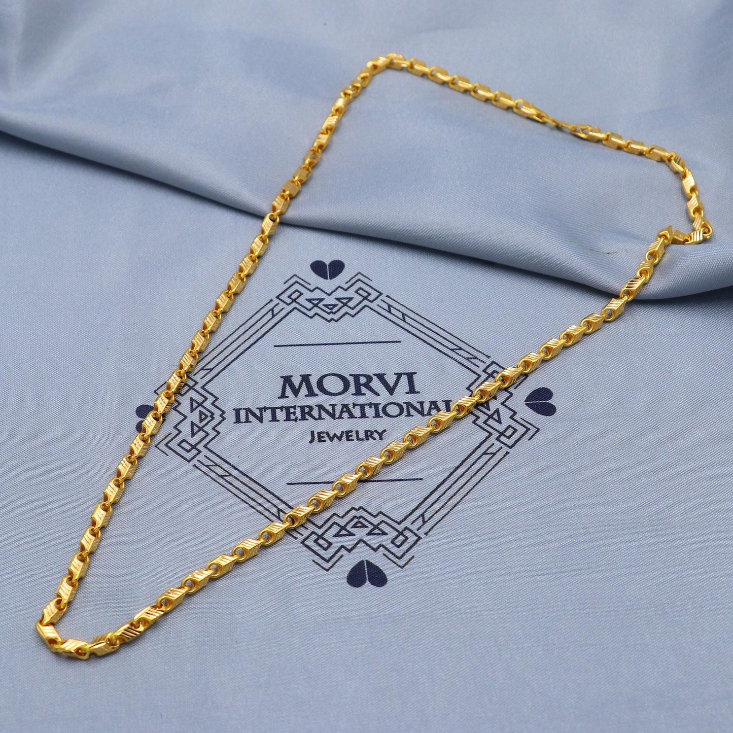 Solid 22k Gold Chain Franco Handmade Necklace Jewelry, 4 mm gold chain, K5861