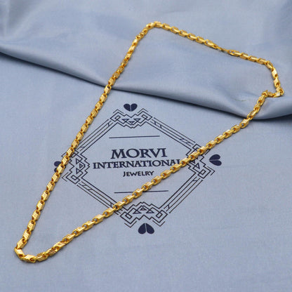 Solid 22k Gold Chain Franco Handmade Necklace Jewelry, 4 mm gold chain, K5861