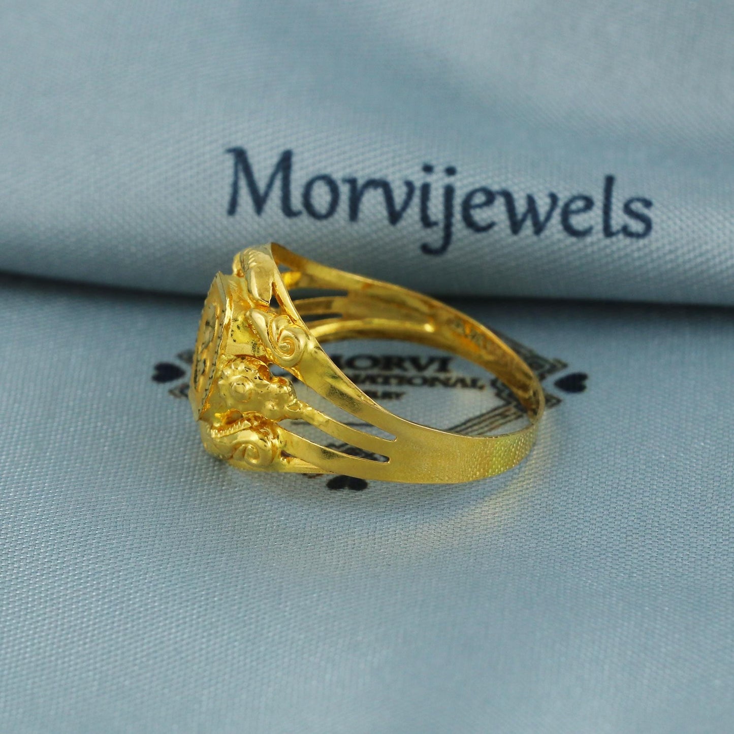 Vintage Style Solid 22k Yellow Gold Ring Size 6 7 8 and All Size, Flower 22k Gold Ring, Indian Gold Ring, Hand crafted Pure gold ring, K5866