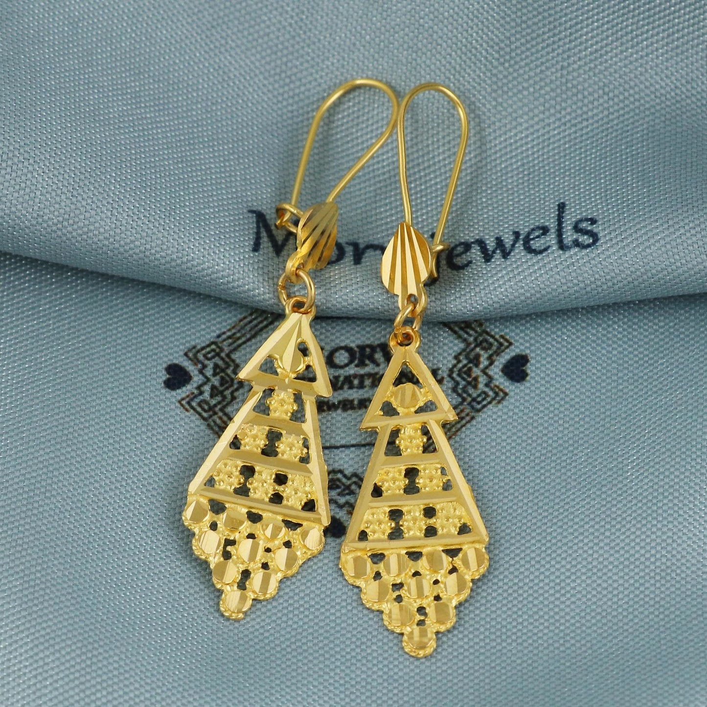 22k gold earrings handmade jewelry dangling hook ear wire earrings , K5869