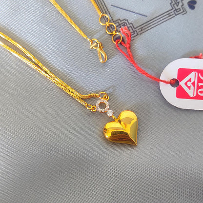 Puffy Heart Pendant with Gold Chain Necklace Jewelry, K5870