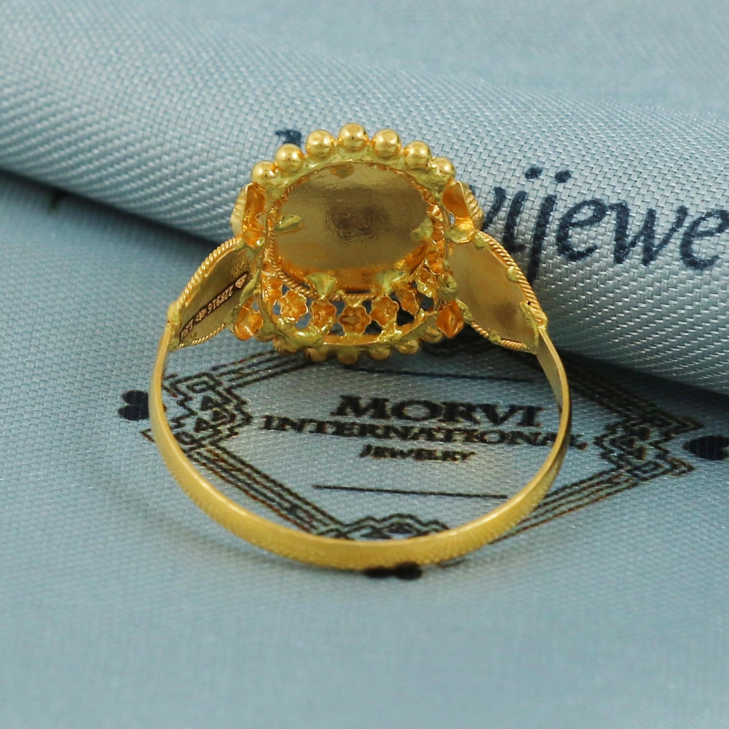 22k Gold Indian Ring – 2.09g Handmade, Size 10 US, Elegant 16mm Gold Band, Traditional Design, Authentic Indian Jewelry, MJ0080
