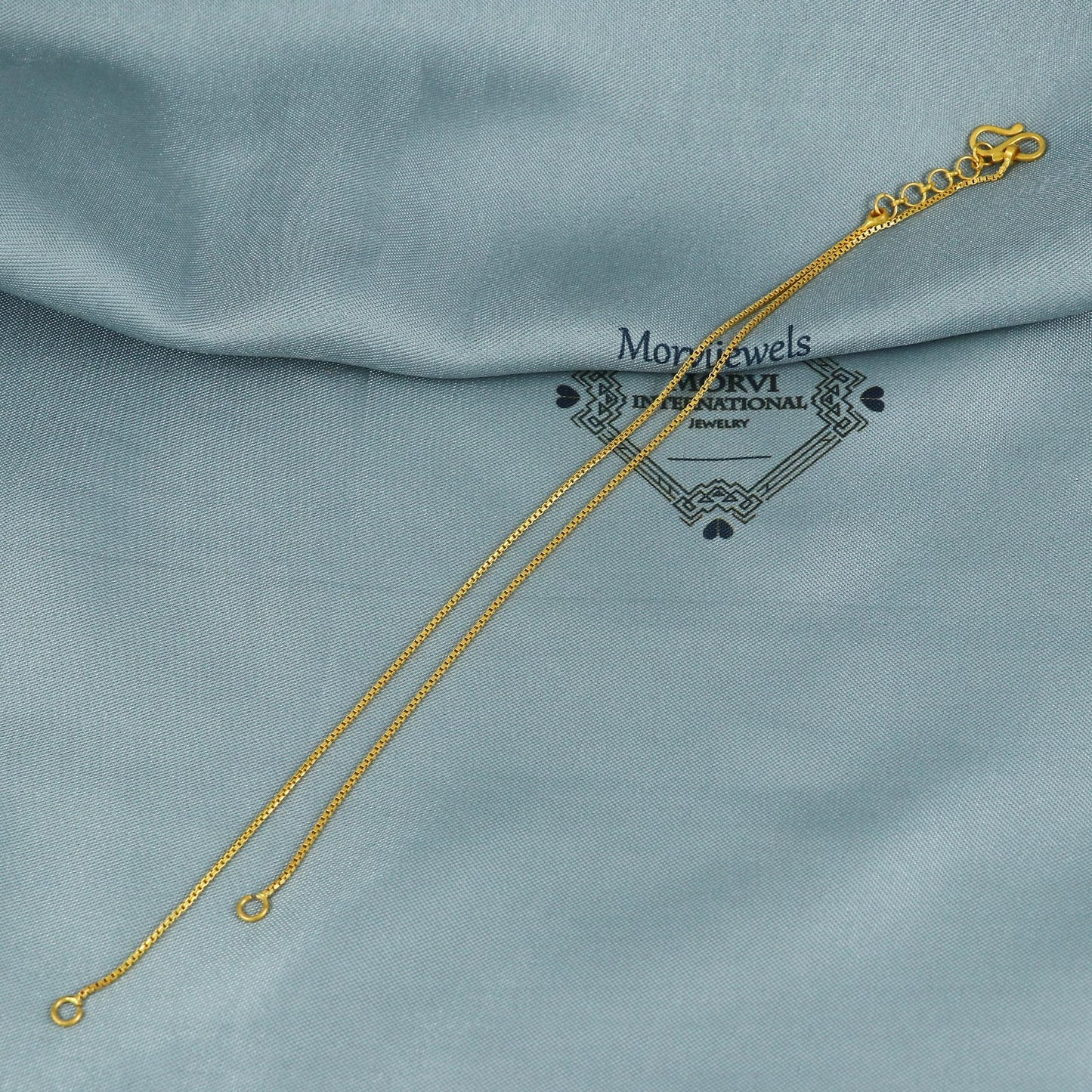 22k Yellow Gold Chain for Pendant Locket Mangalsutra necklace, 22k gold Box chain, Indian wife ethnic necklace chain, MJ0106