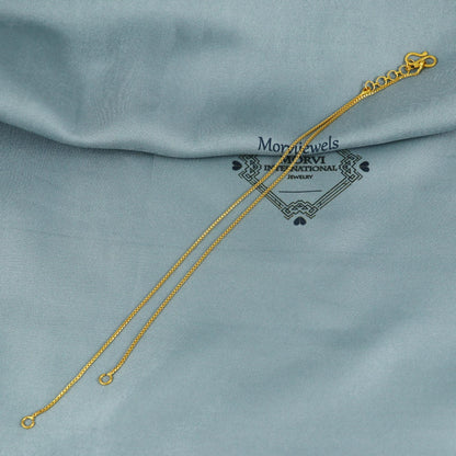 22k Yellow Gold Chain for Pendant Locket Mangalsutra necklace, 22k gold Box chain, Indian wife ethnic necklace chain, MJ0106