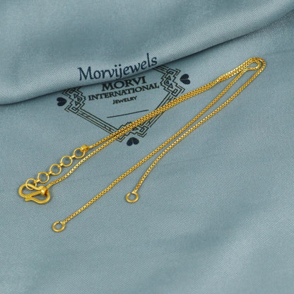 22k Yellow Gold Chain for Pendant Locket Mangalsutra necklace, 22k gold Box chain, Indian wife ethnic necklace chain, MJ0106