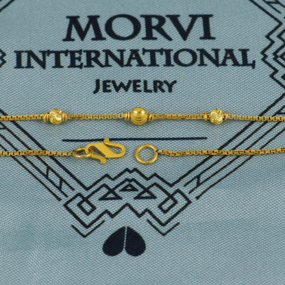 22k Gold Chain Beads Necklace Jewelry, Diamond Cut Beads 22kt Chain, Indian Gold Chain, Party Wear Chain, MJ0115