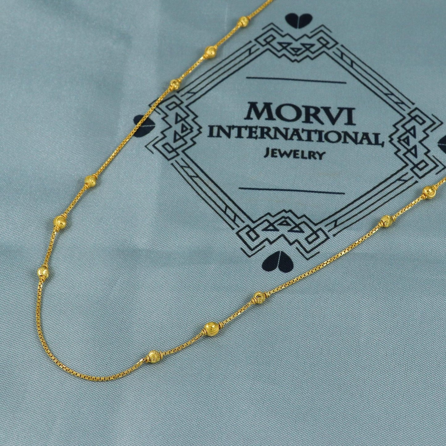 22k Gold Chain Beads Necklace Jewelry, Diamond Cut Beads 22kt Chain, Indian Gold Chain, Party Wear Chain, MJ0115