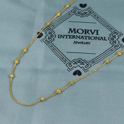 22k Gold Chain Beads Necklace Jewelry, Diamond Cut Beads 22kt Chain, Indian Gold Chain, Party Wear Chain, MJ0115