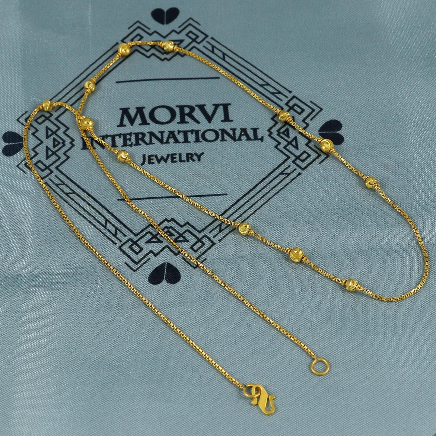 22k Gold Chain Beads Necklace Jewelry, Diamond Cut Beads 22kt Chain, Indian Gold Chain, Party Wear Chain, MJ0115