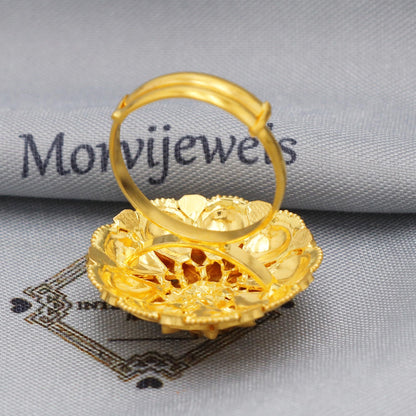 Women 22k Yellow Gold Ring Jewelry, Adjustable Size Ring in 22kt Gold, K5891