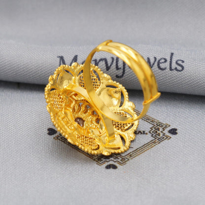 Handmade 22k Yellow Gold Ring Jewelry Adjustable Size Ring in 22kt Gold, K5893