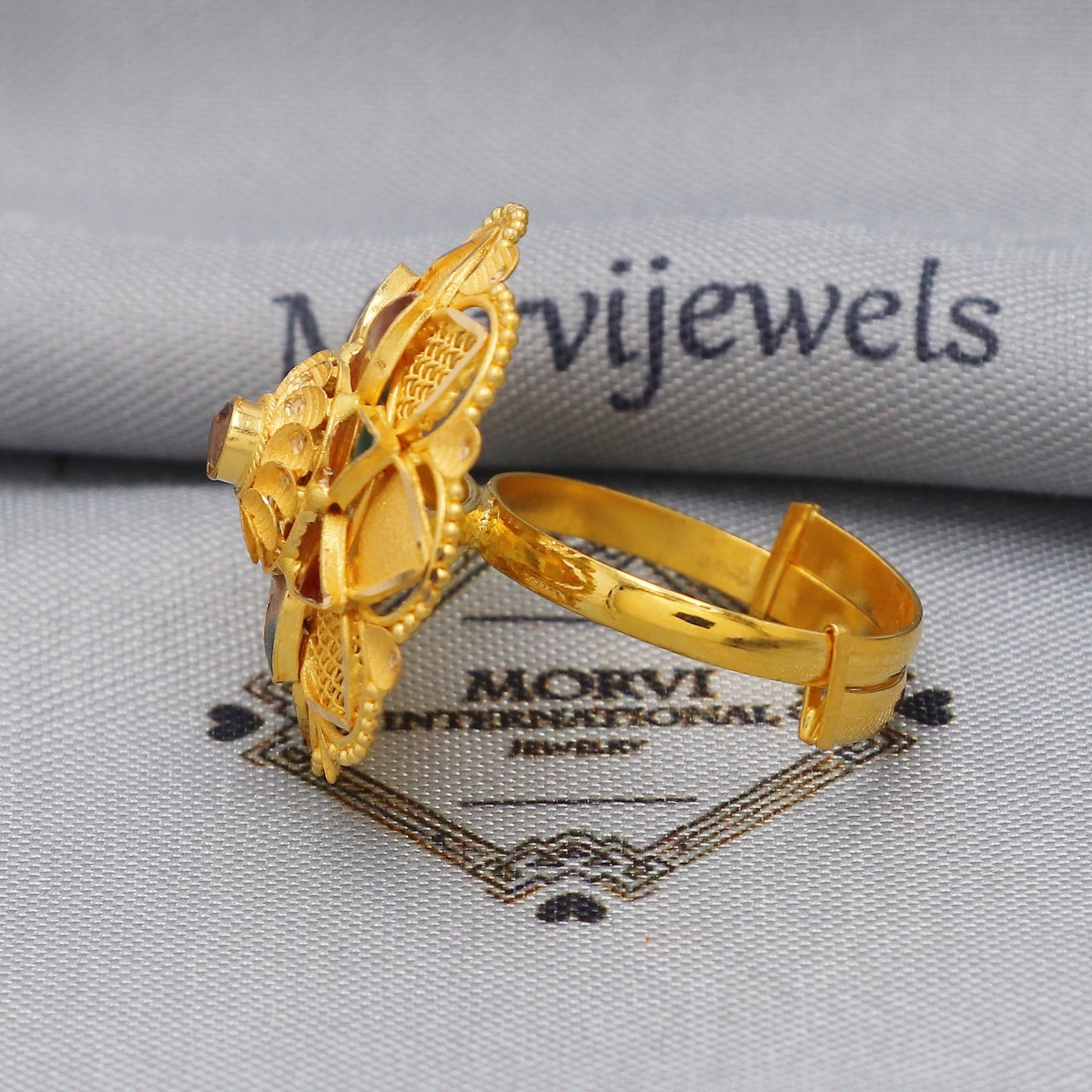 Handmade 22k Yellow Gold Ring Jewelry Adjustable Size Ring in 22kt Gold, K5893