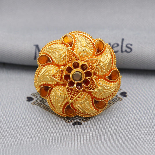22kt 22k Yellow Gold Adjustable Ring Handmade Jewelry, K5896