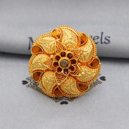 22kt 22k Yellow Gold Adjustable Ring Handmade Jewelry, K5896