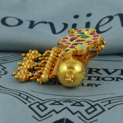 Gold Amulet Locket 22k Yellow Gold Pendant Necklace Jewelry, Traditionally Antique Vintage style Pendant Necklace