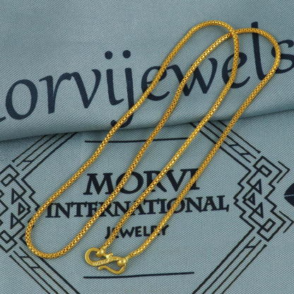 tiny box chain 22k gold, Necklace for Women,