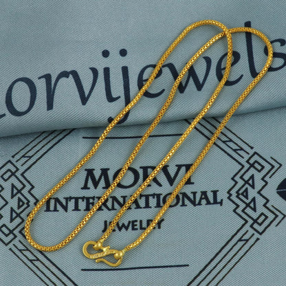 tiny box chain 22k gold, Necklace for Women,