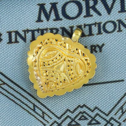 Handmade Small 18k Gold Pendant or Tikka Indian 18kt Jewelry,