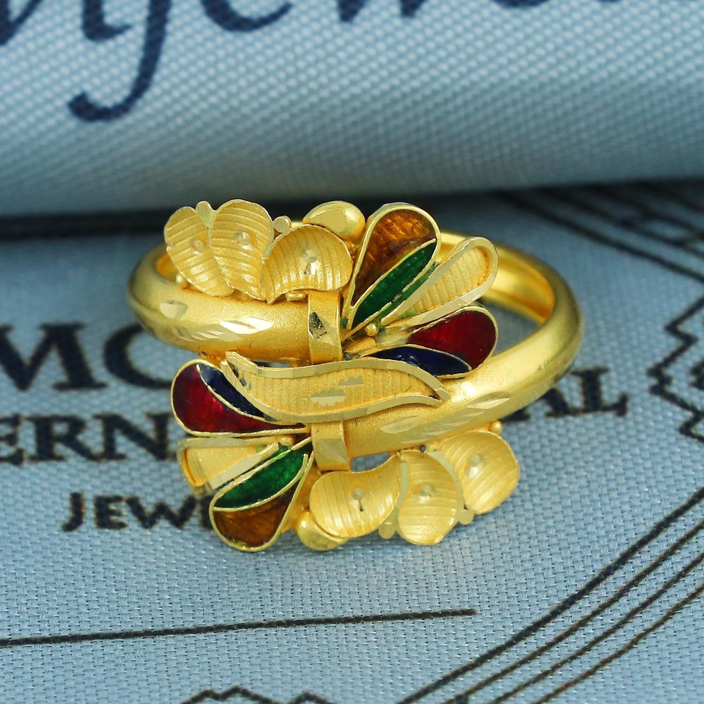 18k yellow gold handmade ring gold jewelry, K5927