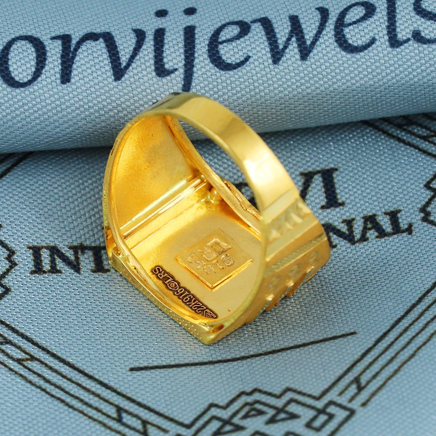 Hand Carved Solid 22k Gold Ring Handmade Jewelry, K5929
