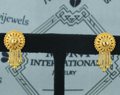 Handmade Designer 22kt gold earrings jewellery, 22k gold earrings, 22kt earrings, K5669