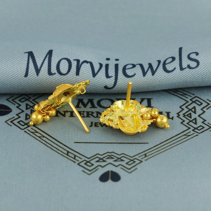 22kt 22k Yellow Gold Earrings Handmade Jewelry for Gift, K5934
