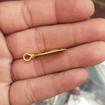 Real Handmade 22k Gold Hindu God Pendant: Vintage Style Amulet Jewelry
