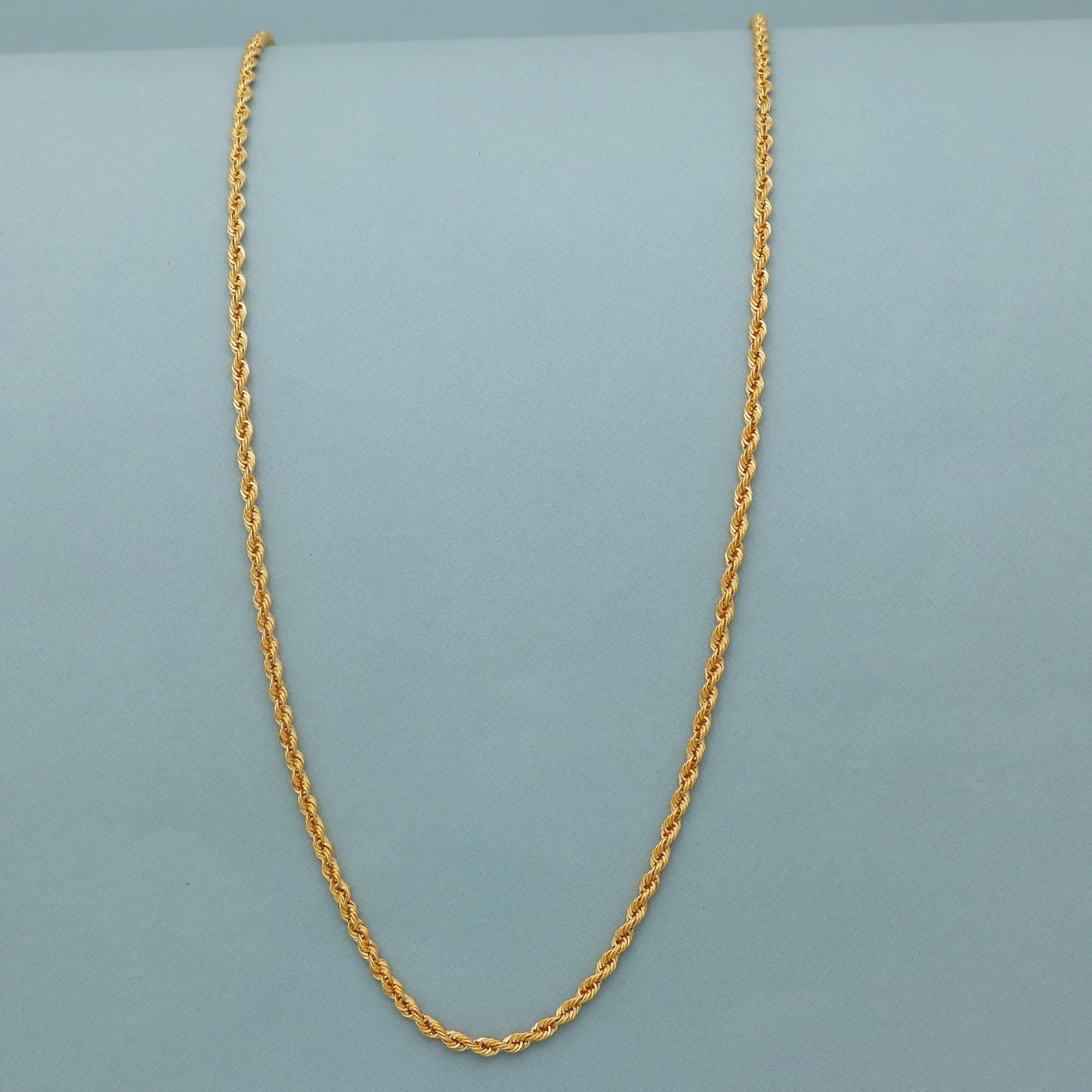Rope Style 22k Yellow Gold Chain Necklace Gift , 19 inches, 22k karat 22kt 22ct Indian Gold Handmade chain necklace Jewelry for gift,
