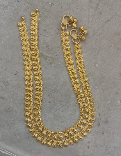 22k Yellow Gold Anklet single 8" inch Jewelry, Vintage Antique indian design Handmade Gold Anklet,