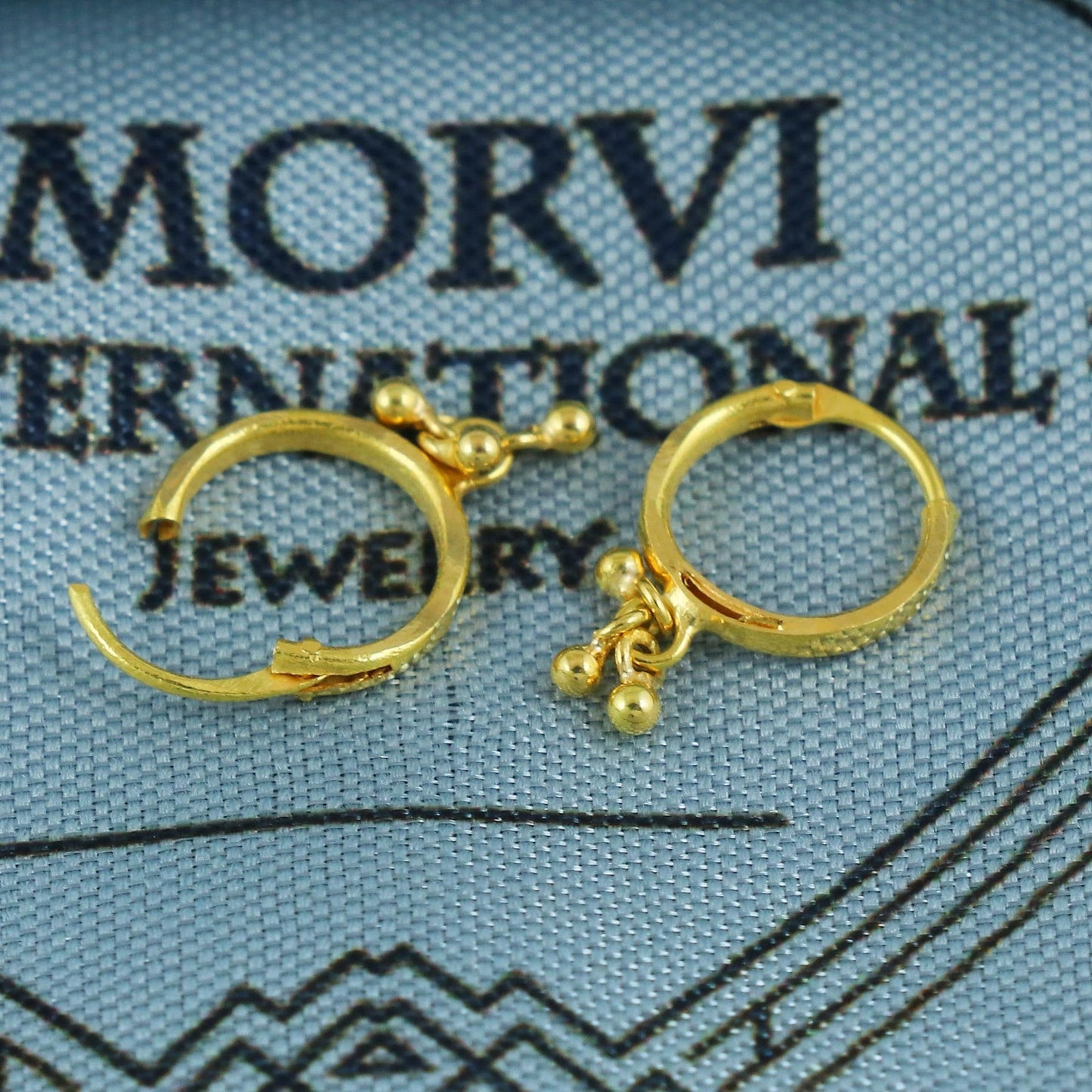18k Yellow Gold Hoop Bali Earrings , Handmade Yellow gold earrings for women, Small Tiny Hoops, dainty indian gold earrings for teens, K5928